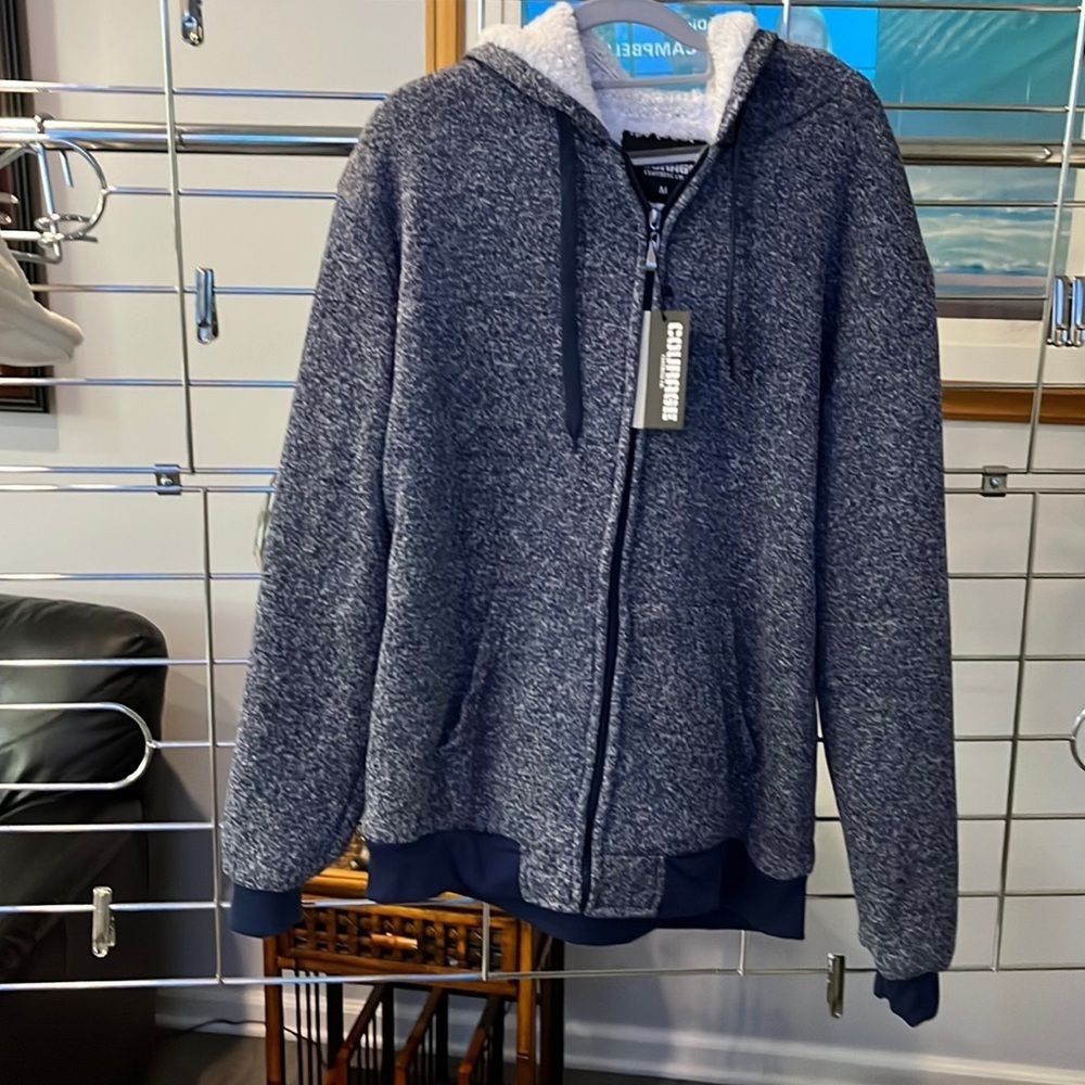 Men’s medium nave with Sherpa hoodie 💙
